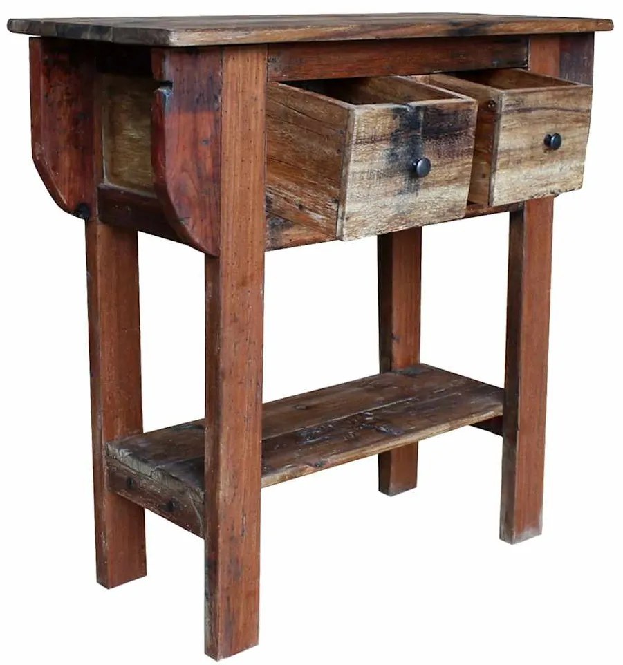 Mesa consola 80x35x80 cm mistura de madeiras recicladas