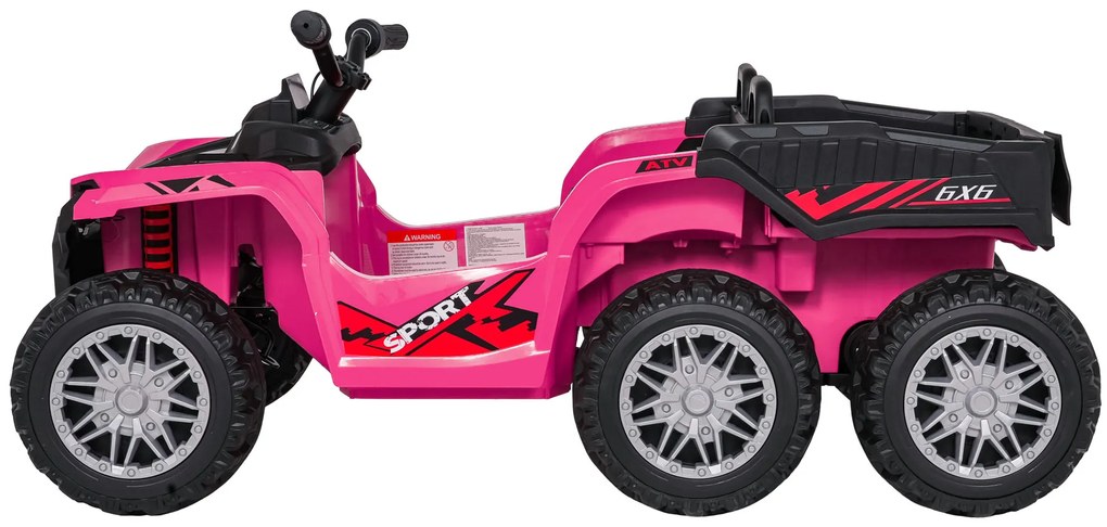 Moto 4 elétrica para crianças 12V 4x4 Sport TX ATV, Rodas Espuma EVA, assento couro ecológico Rosa