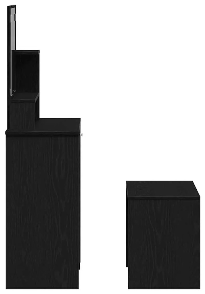 Conjunto de Toucador vidaXL Carvalho Preto Madeira Engenheirada