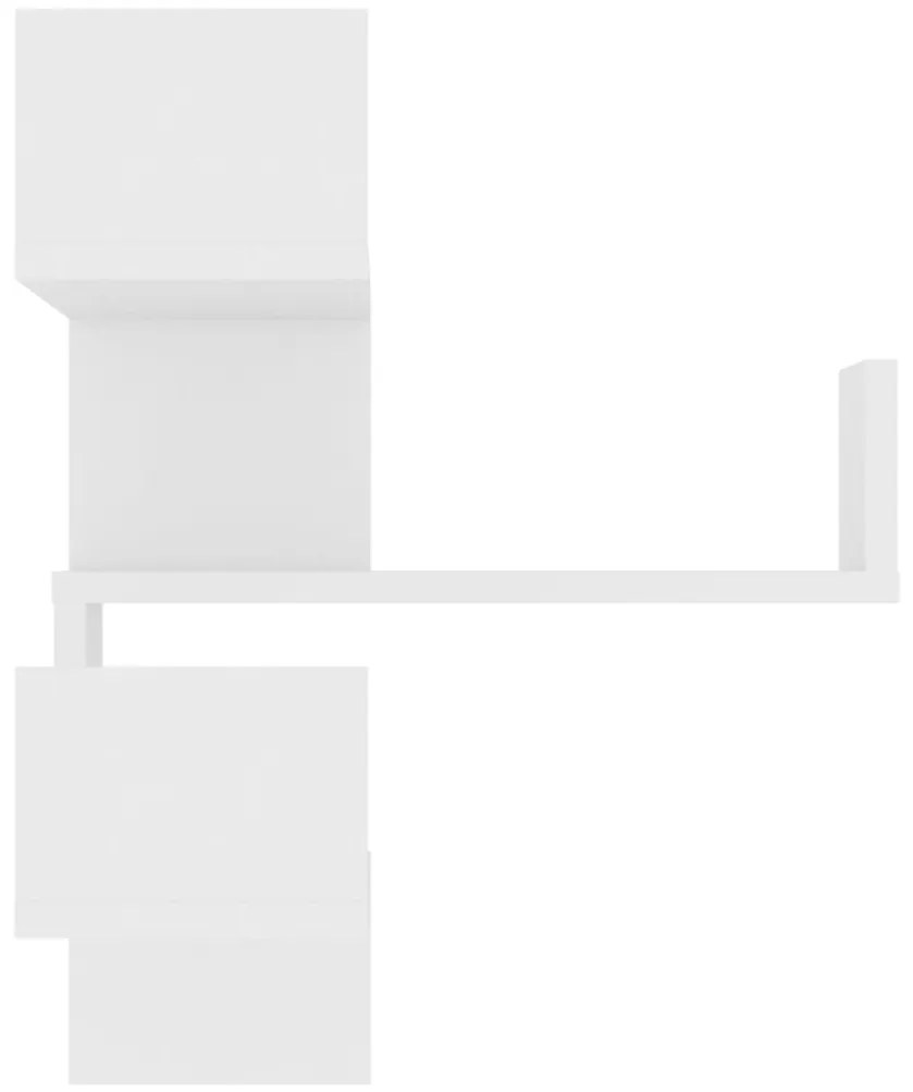 Estantes canto p/ parede 2pcs 40x40x50cm deriv. madeira branco