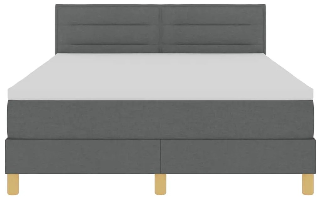 Cama Box com Colchão Cinza Escuro 160x200 cm Tecido