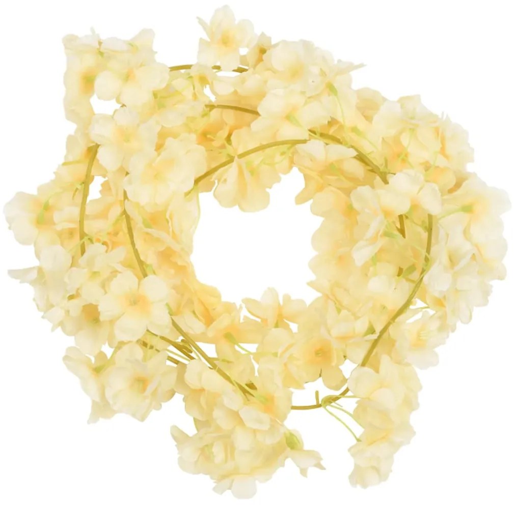 Grinaldas de flores de Natal 6 pcs 180 cm champanhe