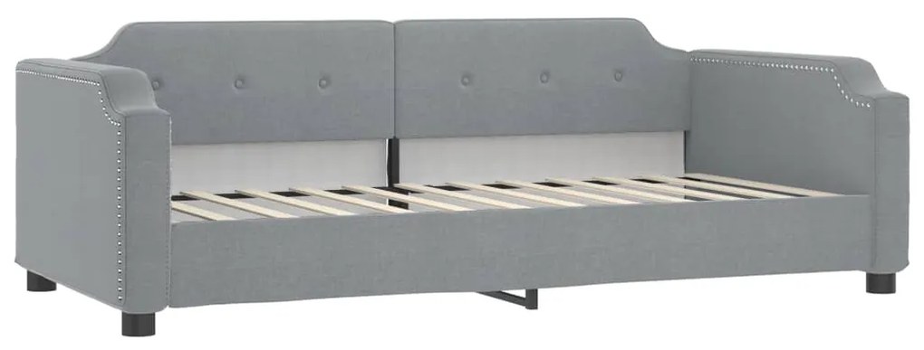 Sofá-cama c/ gavetão e colchões 90x190 cm tecido cinzento-claro