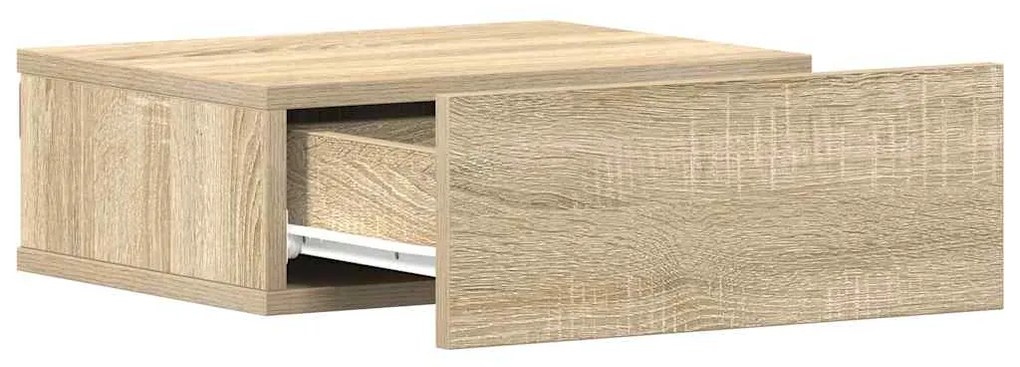 Mesa cabeceira suspensa 2 pcs derivados madeira carvalho sonoma