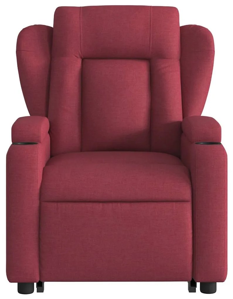 Poltrona elevatória de massagens elétrica tecido vermelho tinto