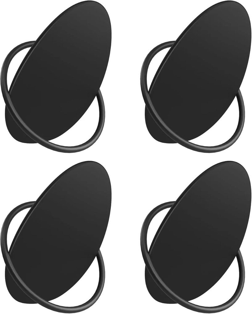 Ganchos para casaco SONGMICS HOME, pacote com 4, ganchos de parede para pendurar casacos e toalhas, cada um com capacidade para até 5 kg, design inspirado em ovos, para sala de estar, quarto e corredor, cor preta LCR039B01