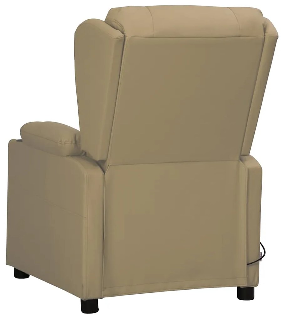 Poltrona de massagens elevatória couro artificial cappuccino