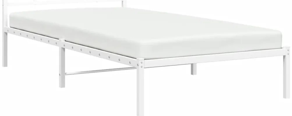 Estrutura de cama em metal com cabeceira 107x203 cm branco