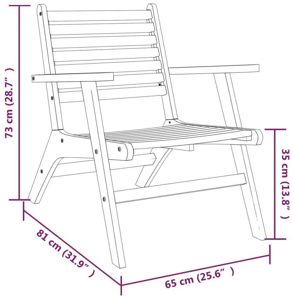 Cadeiras de jardim 2 pcs madeira de acácia maciça