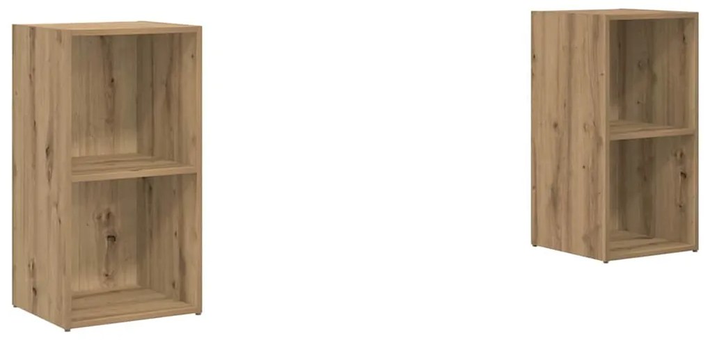 Conjunto de móvel de TV com prateleira 2 pcs Carvalho Artesanal