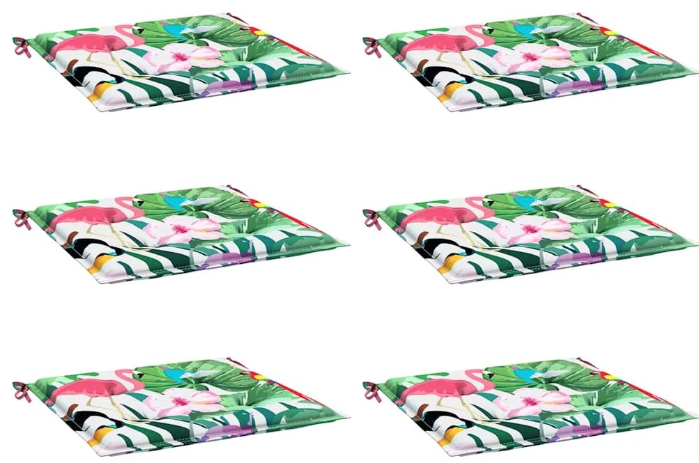 Almofadões p/ cadeira 6pcs 40x40x4 cm tecido multicor