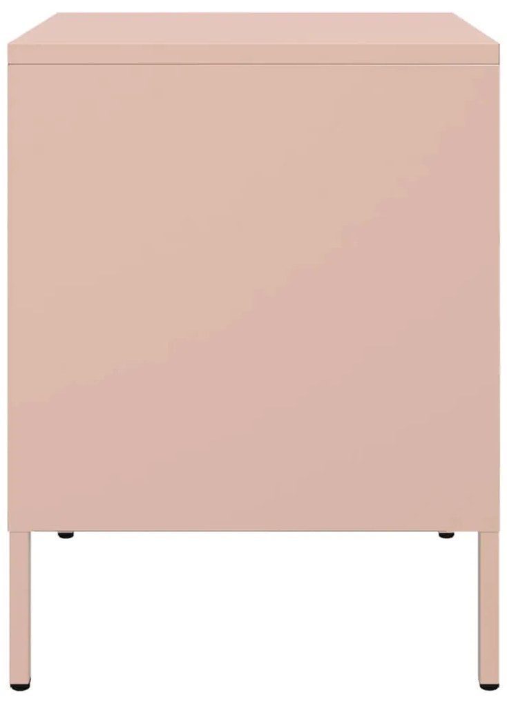 Mesa de cabeceira 36x39x50,5 cm aço rosa