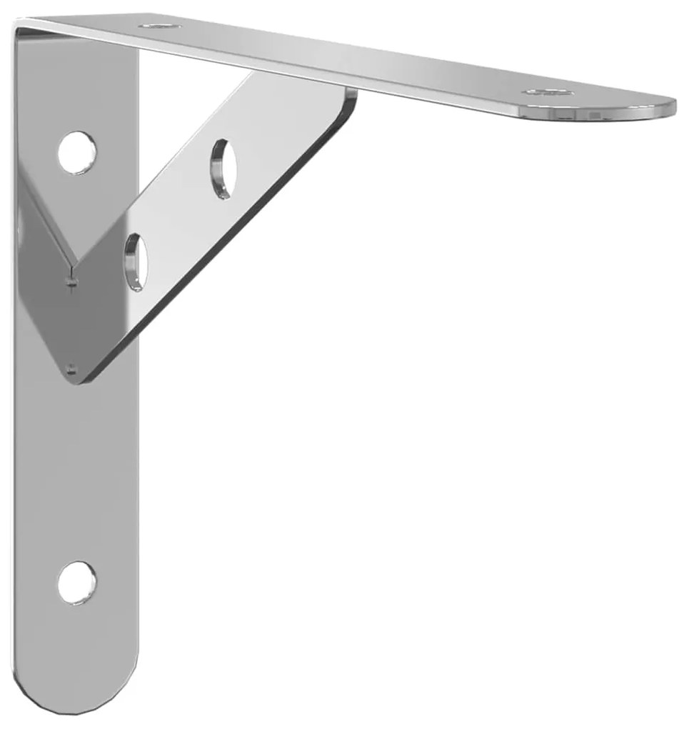 Suportes prateleira 4pcs 20x2,5x14 cm aço inoxidável prateado