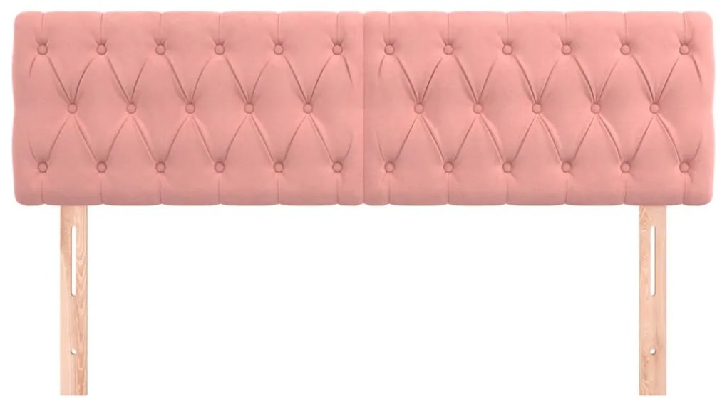 Cabeceira de cama 2 pcs veludo 72x7x78/88 cm rosa