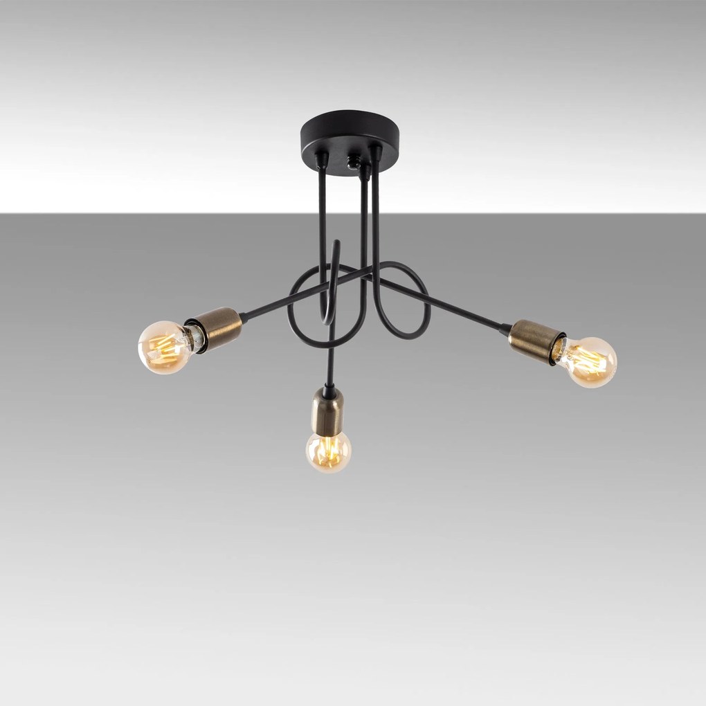 Candeeiro de Teto Viraj – Preto Antigo – 46 x 46 cm