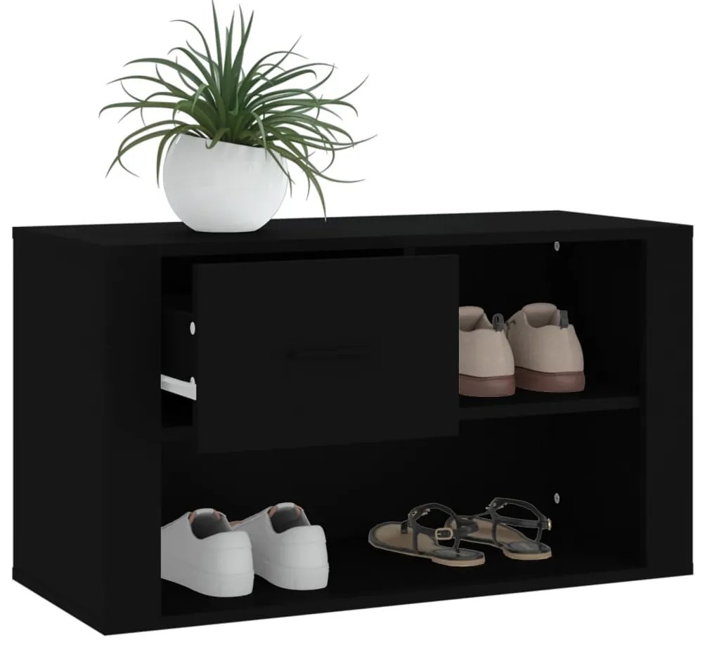 Sapateira 80x35x45 cm derivados de madeira preto