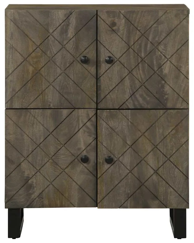 Aparador preto 60x33x75 cm madeira de mangueira maciça