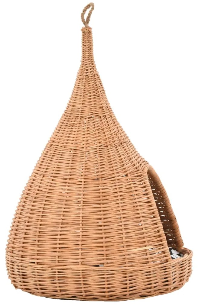 Ninho para gatos tipi c/ almofadão 40x60 cm salgueiro genuíno