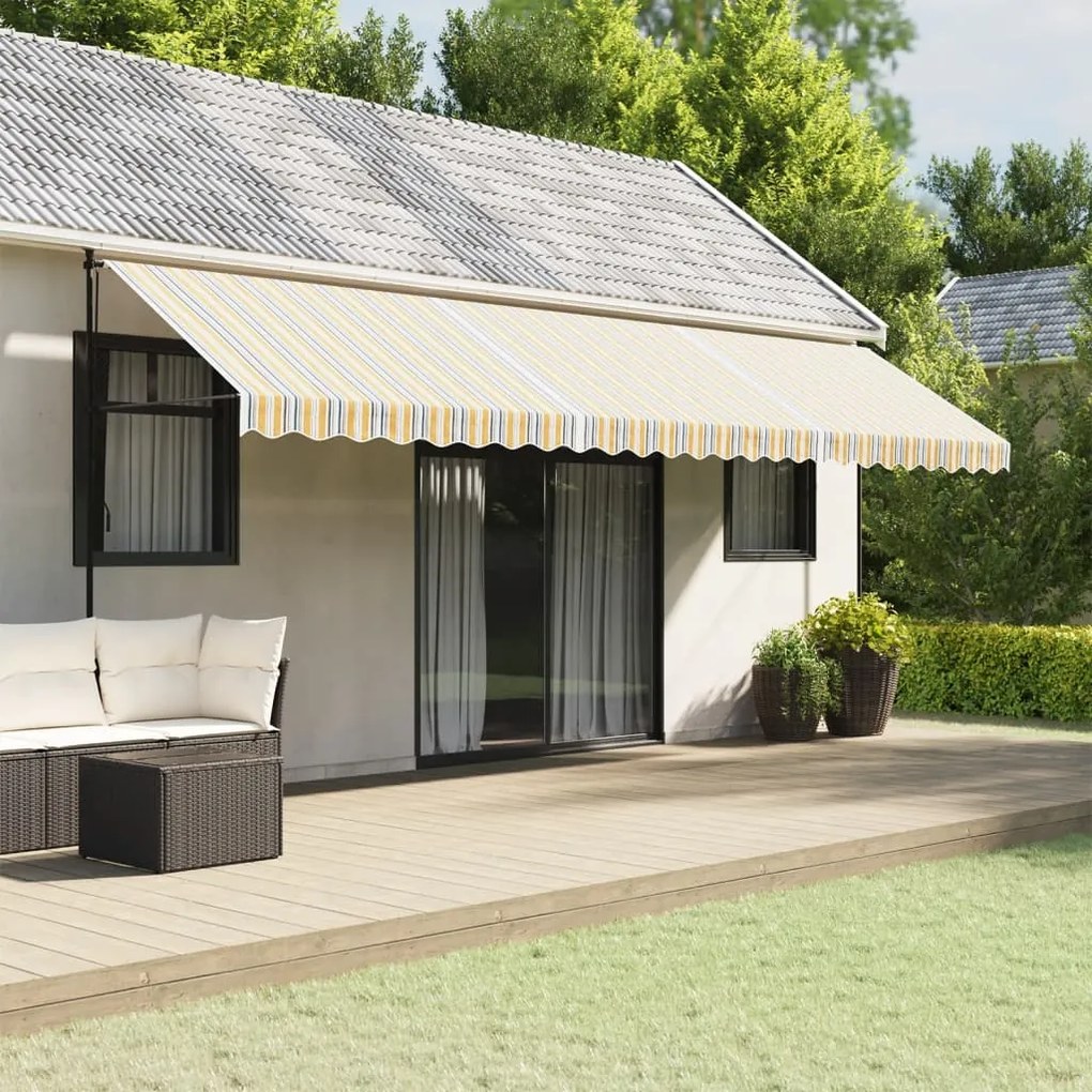 vidaXL Tecido de substituição para toldo 6x3 m riscas multicor
