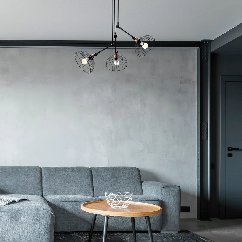 Candeeiro de Teto Beybisi – Preto – 93 x 93 cm