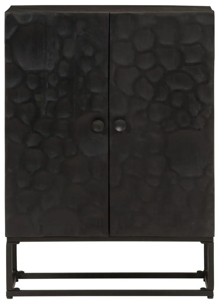Aparador 55x30x76 cm madeira de mangueira maciça e ferro preto