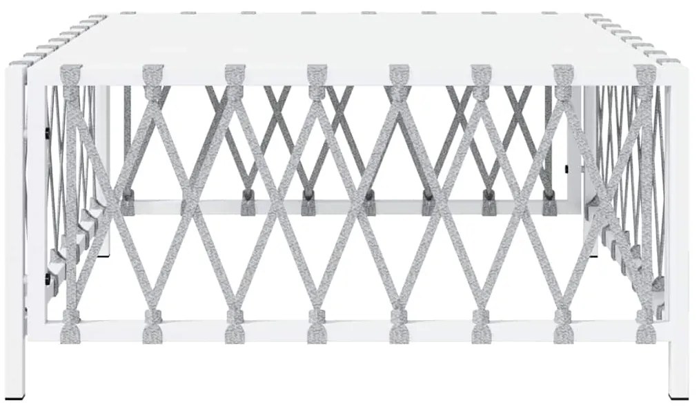 Mesa de jardim 70x70x34 cm tecido branco