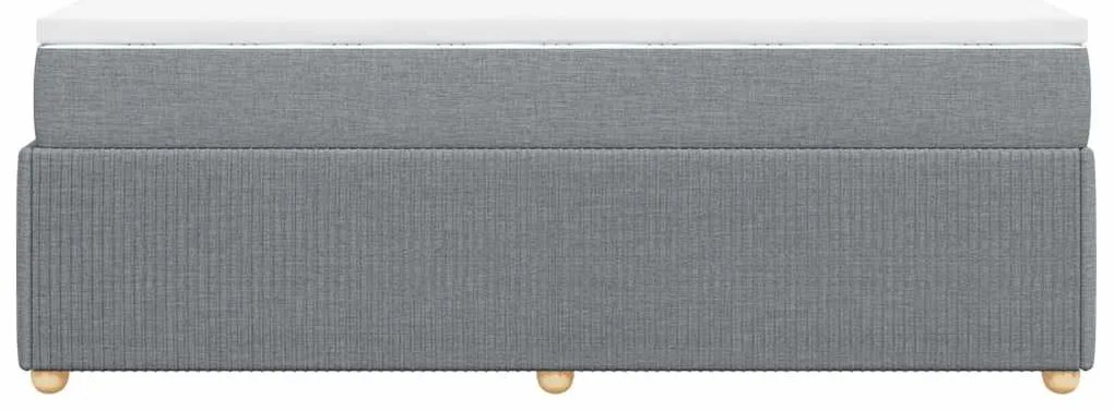 Cama boxspring com colchão 120x190 cm tecido cinzento-claro