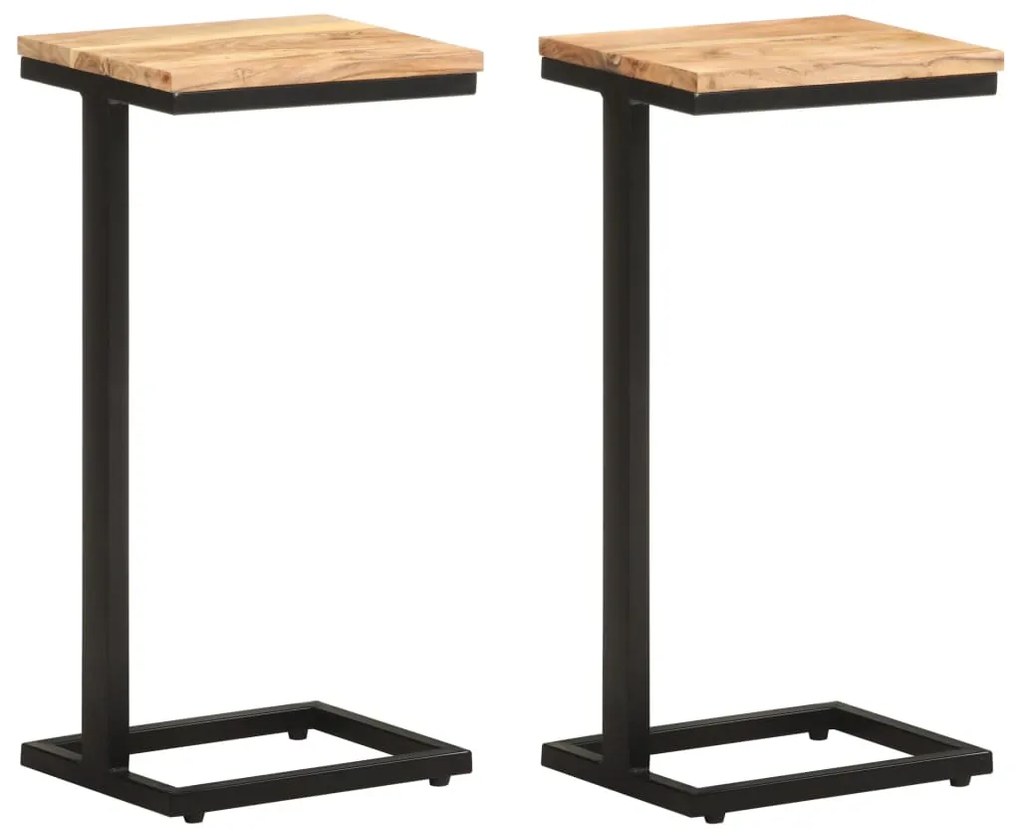 vidaXL Mesas de apoio 2 pcs 31,5x24,5x64,5 cm madeira de acácia