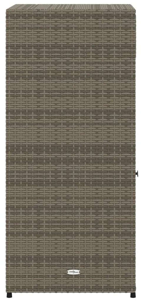 Armário de arrumação para jardim 55x55x111 cm vime PE cinzento