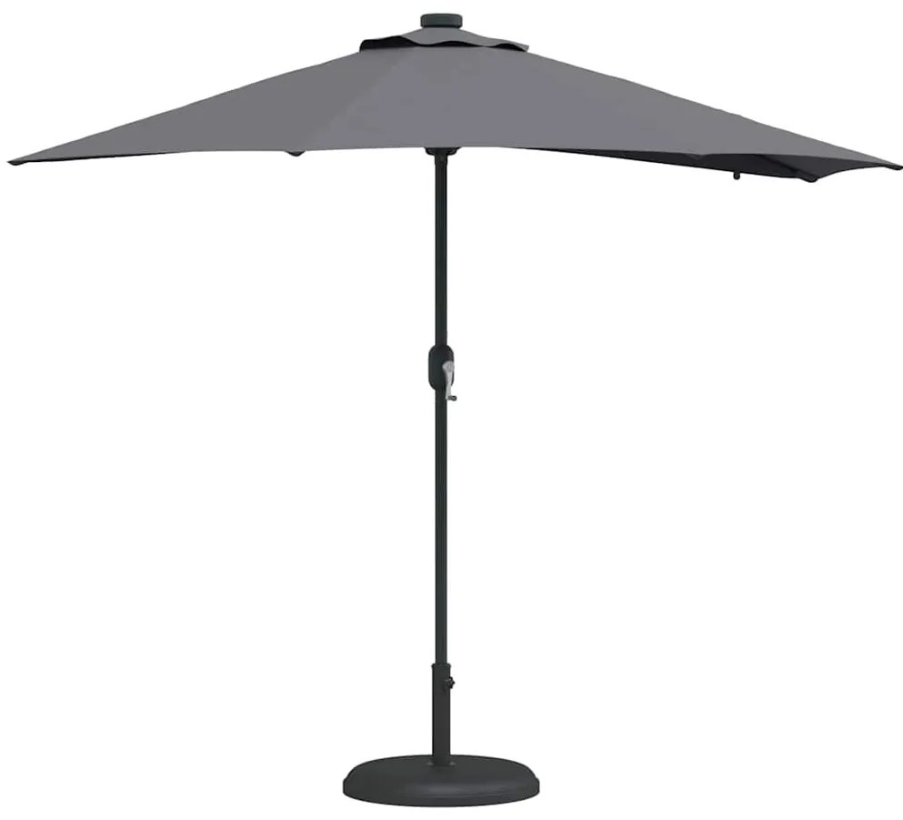Guarda-sol de Jardim Cinzento-escuro 294 x 150 x 223 cm tecido