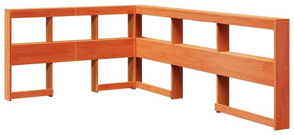 Cama c/ estante sem colchão 120x200cm pinho maciço castanho-mel