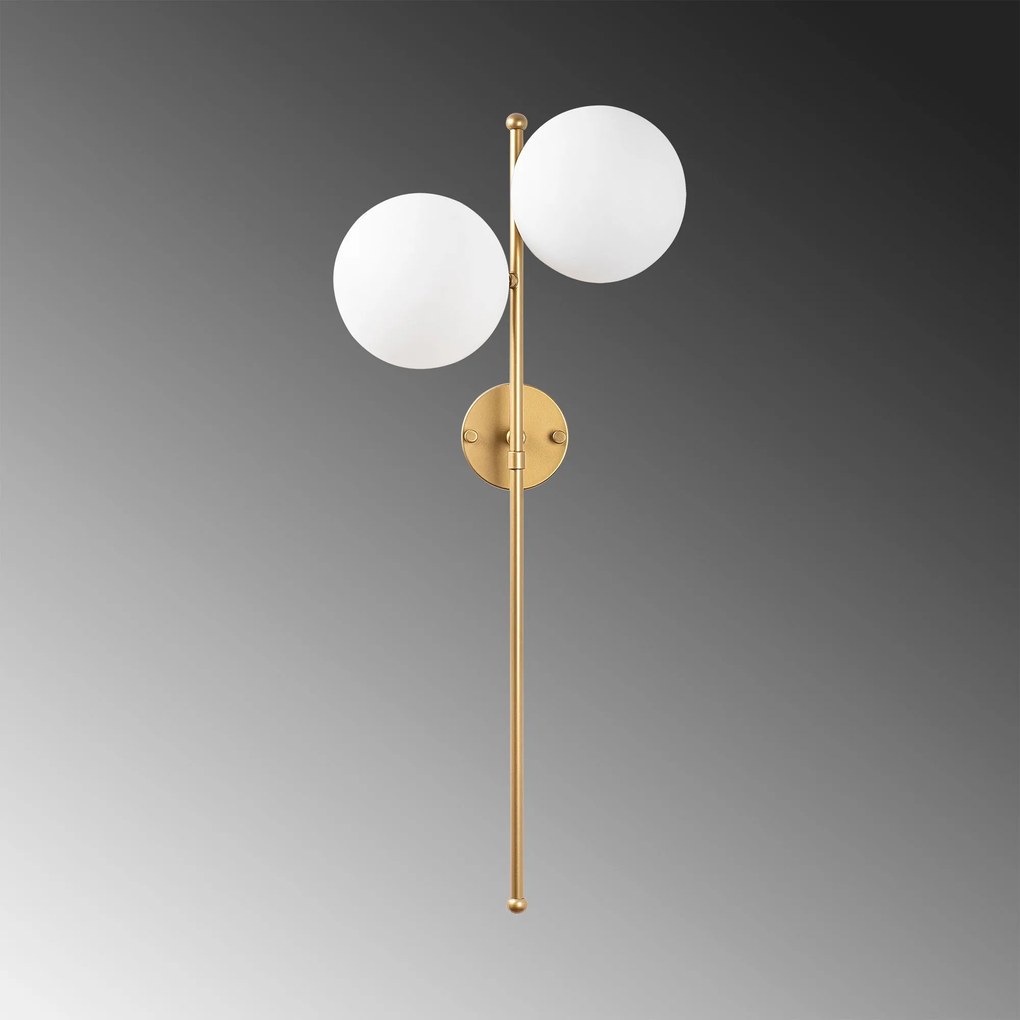 Aplique de Parede Fazli – Dourado Brilhante – 32 x 27 x 72 cm