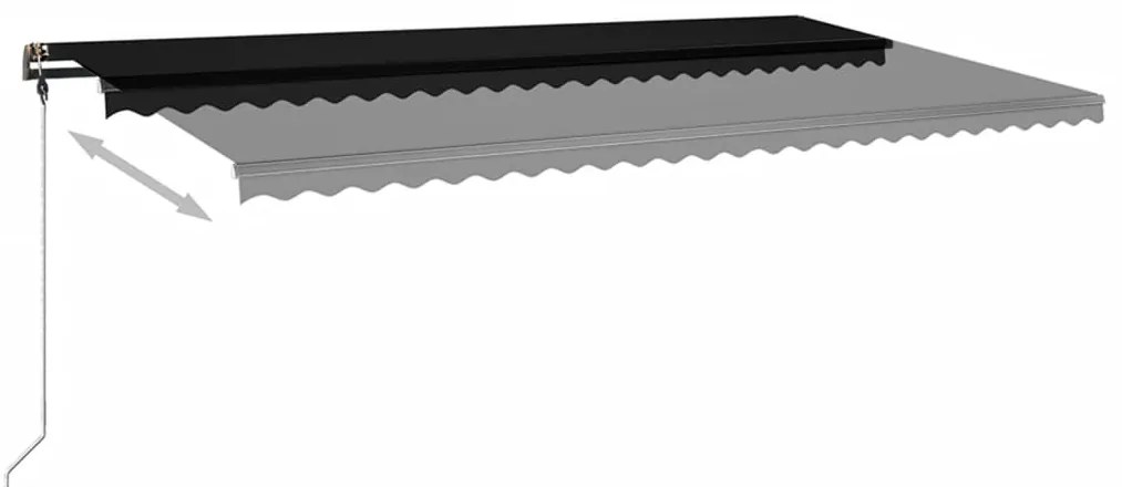 Toldo retrátil manual independente 600x350 cm antracite