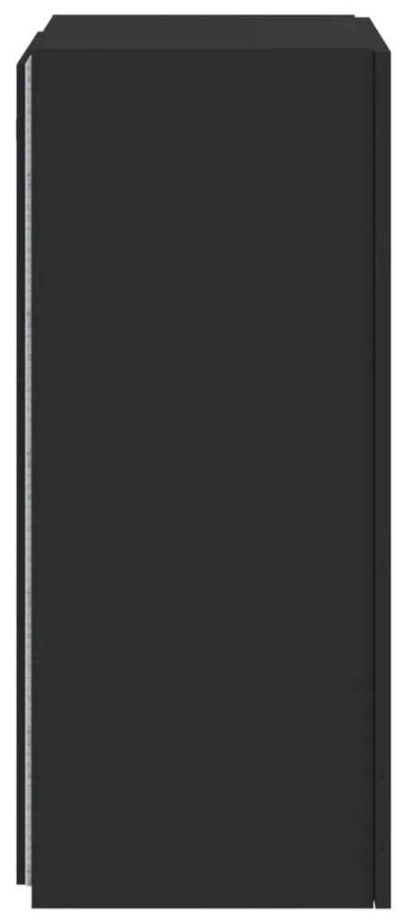 Móvel de parede para TV com luzes LED 40,5x35x80 cm preto