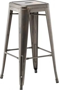 Banqueta Alta Empilhável Em Aço Lix ↑75 Cm & Cinzento Escovado - Sklum
