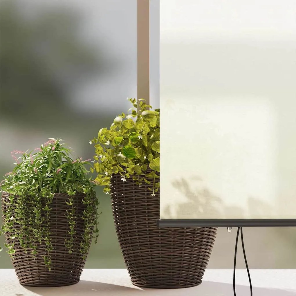 Cortina Rolô Exterior Riscas Manual Ajustável Creme 220 x 250 cm tecid