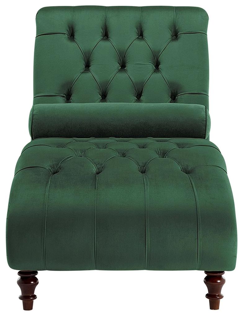 Chaise-longue em veludo verde escuro MURET Beliani