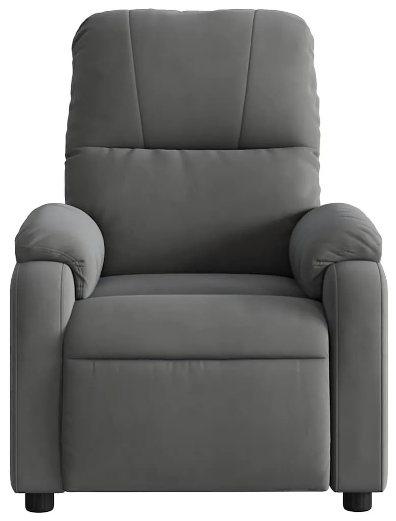 Poltrona de massagens reclinável tecido microfibra cinza-escuro