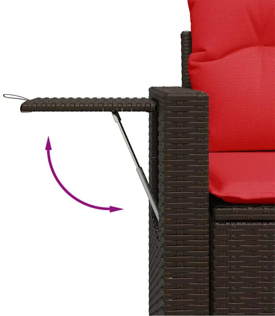10 pcs conj. sofás jardim c/ almofadões vime PE/acácia castanho