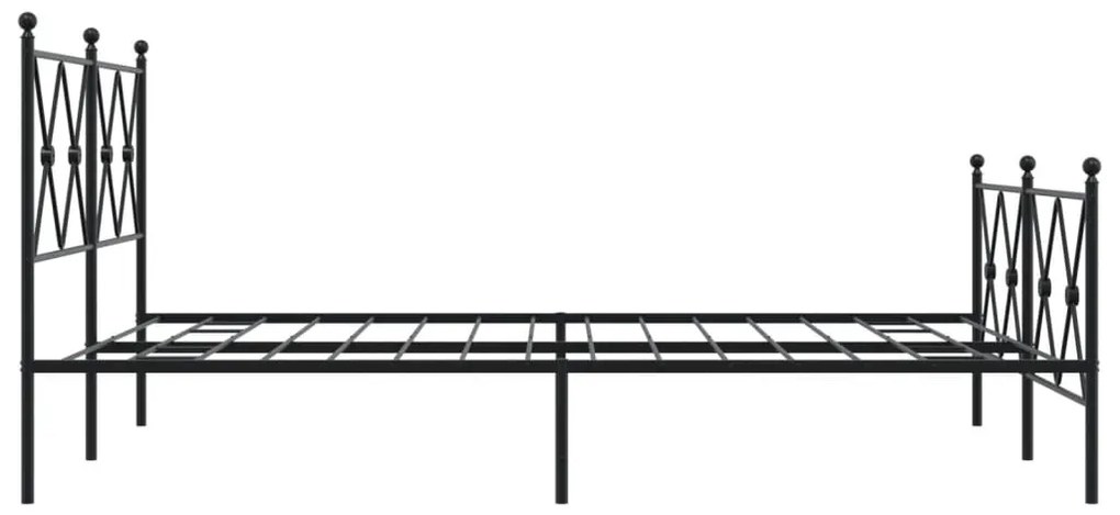 Estrutura de cama com cabeceira e pés 140x200 cm metal preto