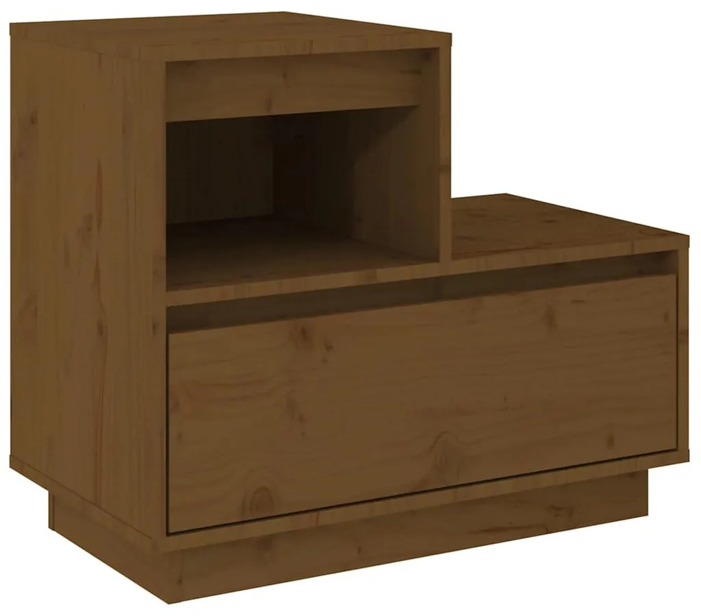 Mesas de cabeceira 2 pcs 60x34x51 cm pinho maciço castanho mel
