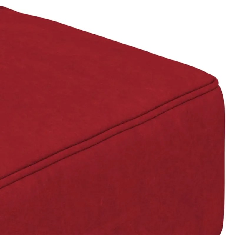 Sofá-cama 2 lugares com duas almofadas veludo vermelho tinto