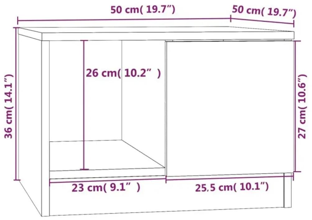 Mesa de centro 50x50x36 cm derivados de madeira cinzento sonoma
