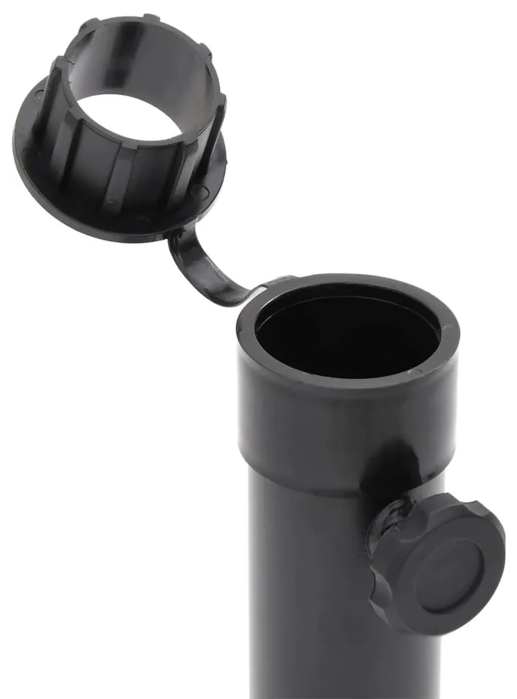 Base de guarda-sol para poste de Ø38/48 mm aço preto fosco