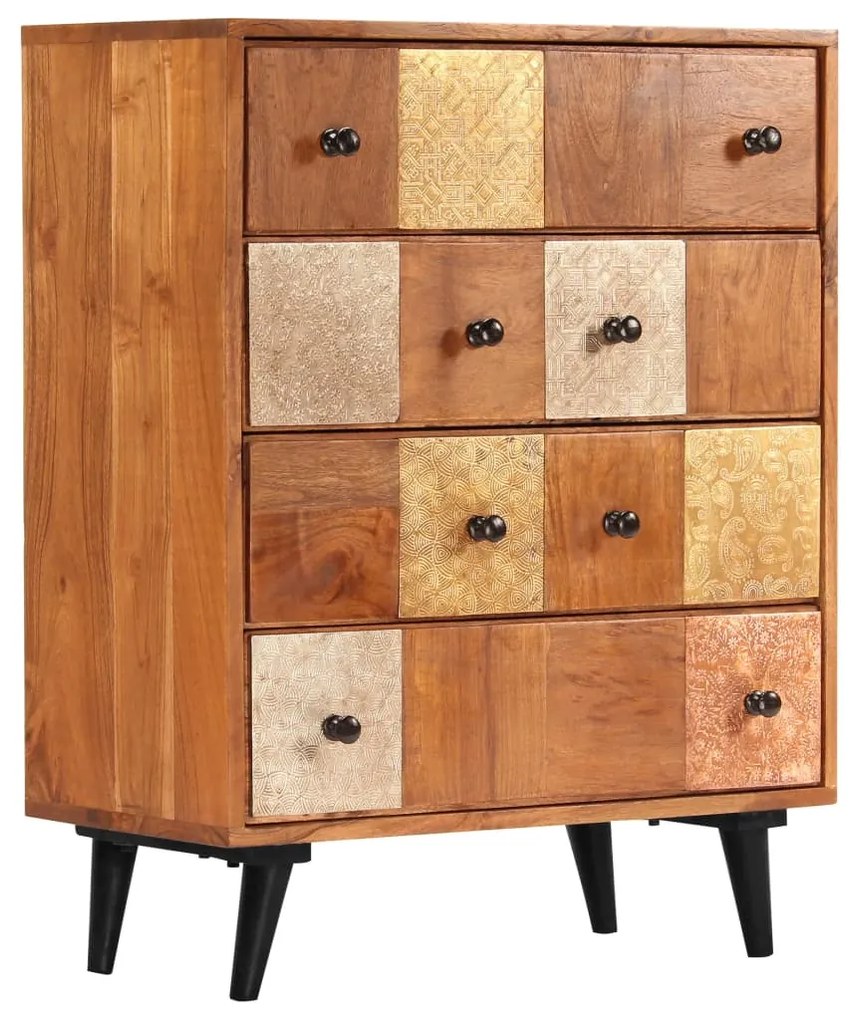 247681 vidaXL Armário de gavetas 60x30x75 cm madeira de acácia maciça