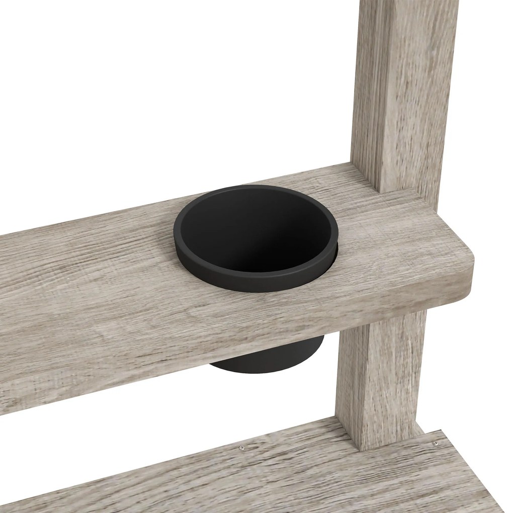 Caixa de Areia para Crianças de Madeira com 2 Assentos e Brinquedos de Cozinha para Pátio Jardim 154x80x60 cm Cinza