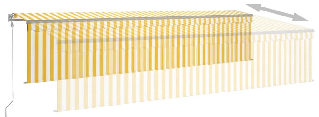 Toldo retrátil automático com estore 6x3 m amarelo e branco