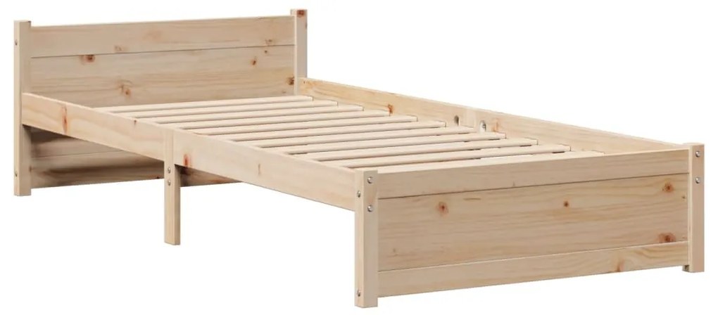 Estrutura de cama com cabeceira 90x200 cm pinho maciço