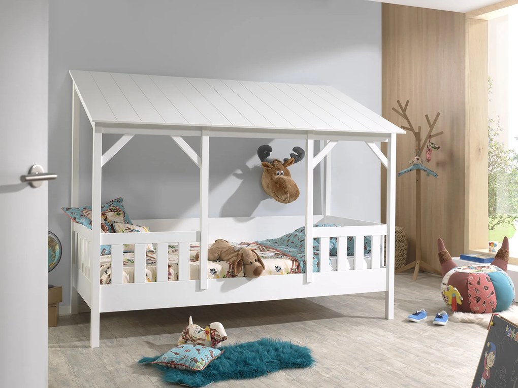 Cama para Crianças Casa HOUSEBED 03 TELHADO BRANCO - BRANCA
