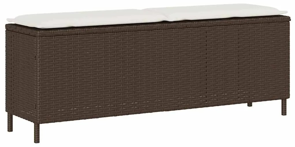 Banco de jardim com almofadão 110x30x40,5 cm vime PE castanho